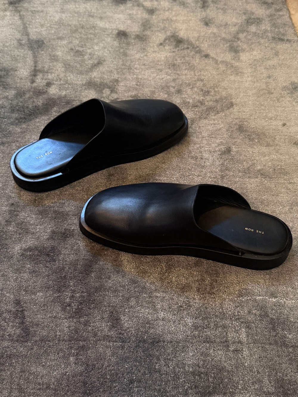 The Row Women’s Black Leather Slip-On Clog - Picture 2 of 4